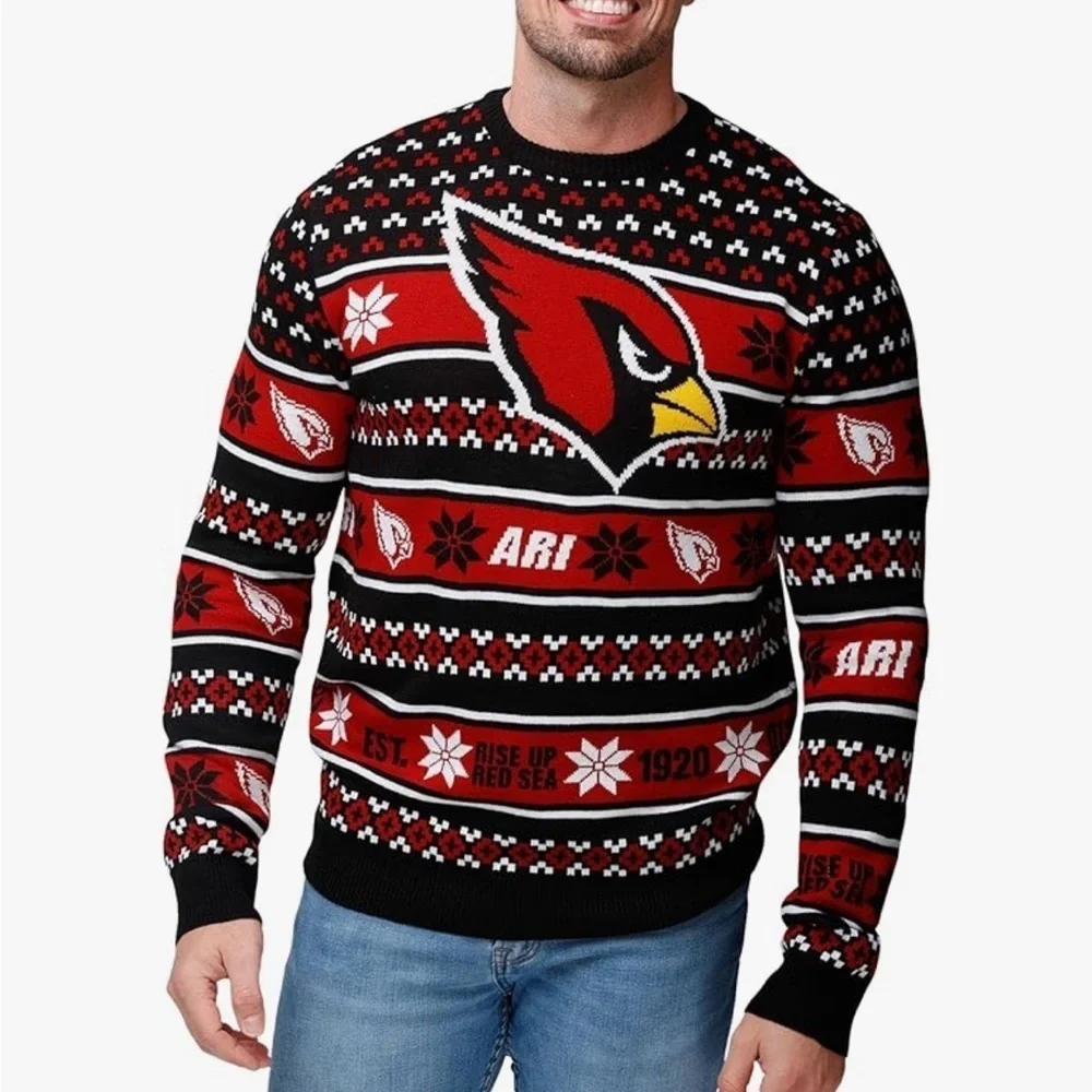 Arizona Cardinals Ugly Christmas Sweater NEW XL FOCO NFL Red Medium Small XXL